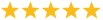 Five gold stars in a row representing a five-star customer rating or review.