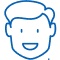 Smiling boy face icon representing pediatric dental care services.
